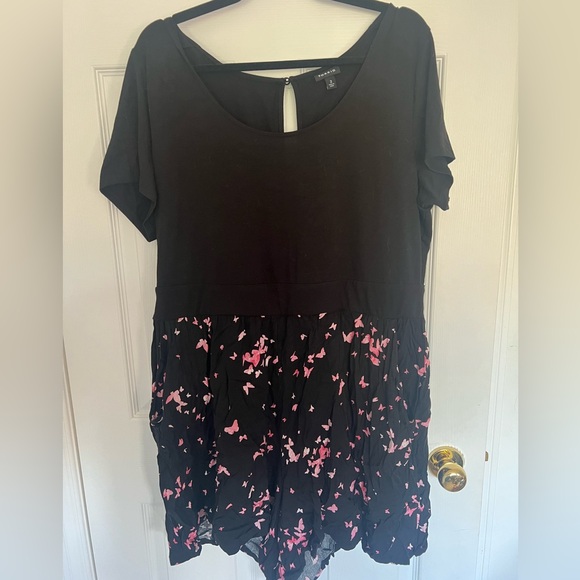 Torrid Black Butterfly Challis Romper Size 2 - Picture 7 of 7